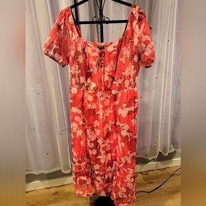 Reddish orange summer dress